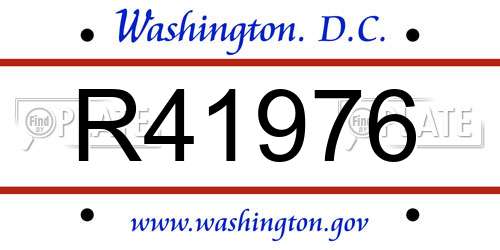 R41976 District Of Columbia License Plate