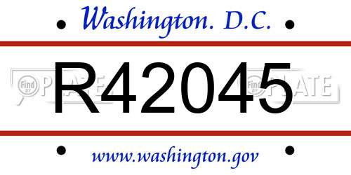 R42045 District Of Columbia License Plate