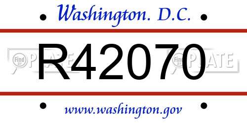 R42070 District Of Columbia License Plate