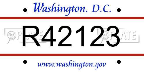 R42123 District Of Columbia License Plate