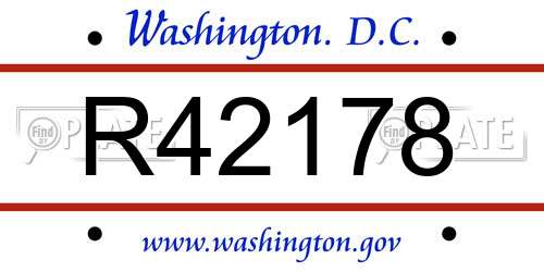 R42178 District Of Columbia License Plate