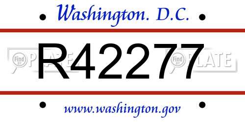 R42277 District Of Columbia License Plate