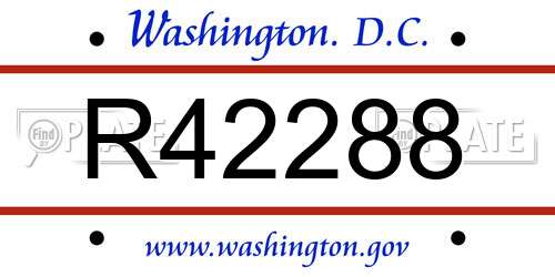 R42288 District Of Columbia License Plate
