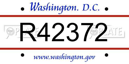 R42372 District Of Columbia License Plate
