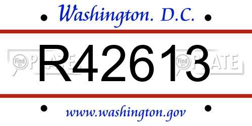 R42613 District Of Columbia License Plate