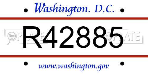 R42885 District Of Columbia License Plate