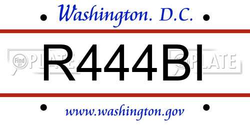 R444BI District Of Columbia License Plate