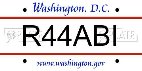 R44ABI District Of Columbia License Plate
