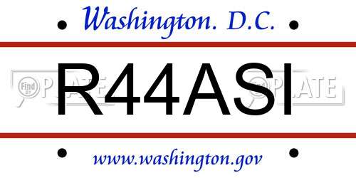 R44ASI District Of Columbia License Plate