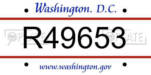 R49653 District Of Columbia License Plate