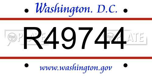 R49744 District Of Columbia License Plate