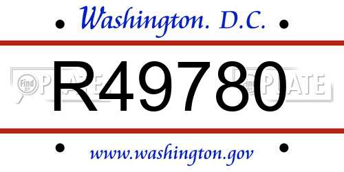 R49780 District Of Columbia License Plate