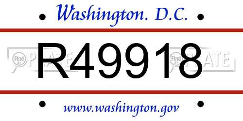 R49918 District Of Columbia License Plate