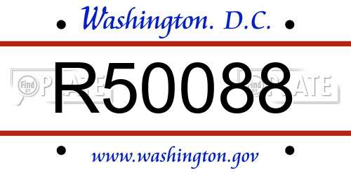R50088 District Of Columbia License Plate