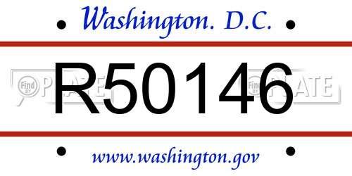 R50146 District Of Columbia License Plate