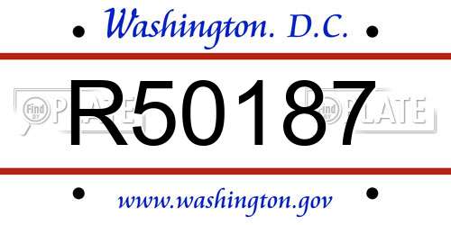 R50187 District Of Columbia License Plate