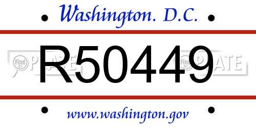 R50449 District Of Columbia License Plate