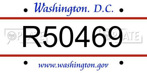 R50469 District Of Columbia License Plate