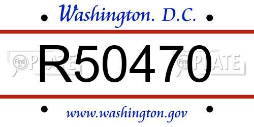 R50470 District Of Columbia License Plate