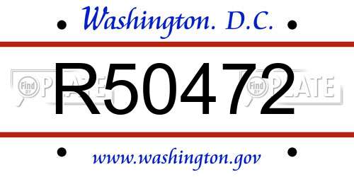 R50472 District Of Columbia License Plate