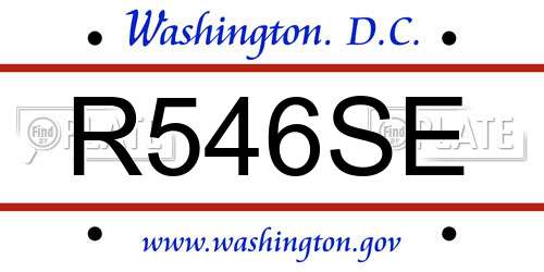 R546SE District Of Columbia License Plate