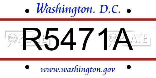 R5471A District Of Columbia License Plate