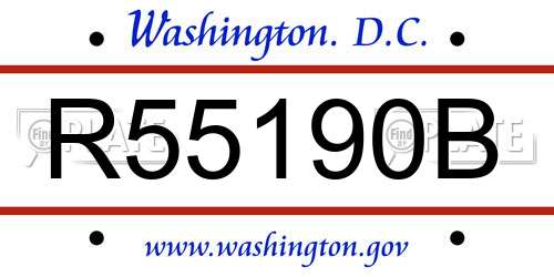 R55190B District Of Columbia License Plate