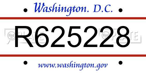 R625228 District Of Columbia License Plate