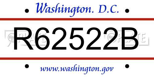 R62522B District Of Columbia License Plate