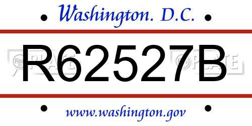 R62527B District Of Columbia License Plate