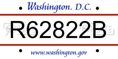 R62822B District Of Columbia License Plate