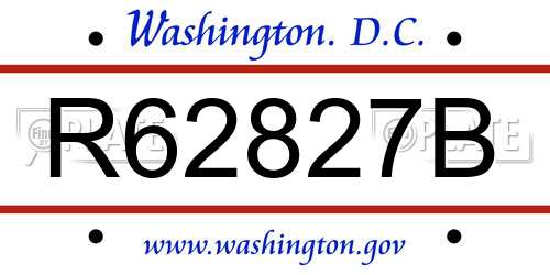 R62827B District Of Columbia License Plate