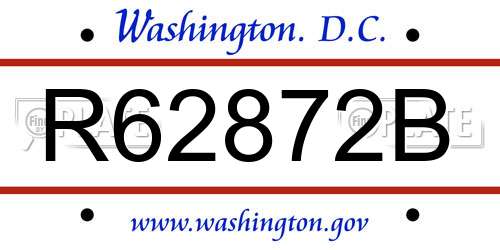 R62872B District Of Columbia License Plate