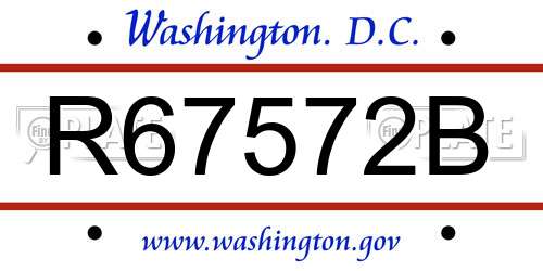 R67572B District Of Columbia License Plate