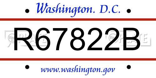 R67822B District Of Columbia License Plate