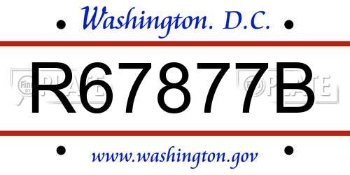 R67877B District Of Columbia License Plate