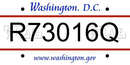 R73016Q District Of Columbia License Plate