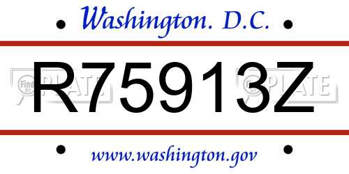R75913Z District Of Columbia License Plate