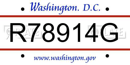 R78914G District Of Columbia License Plate