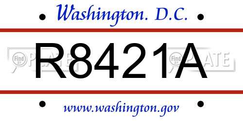 R8421A District Of Columbia License Plate
