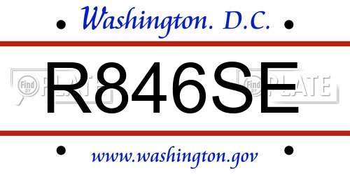 R846SE District Of Columbia License Plate