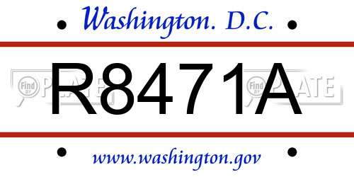 R8471A District Of Columbia License Plate
