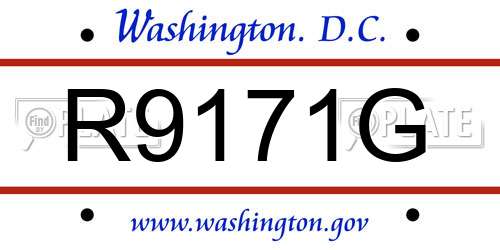 R9171G District Of Columbia License Plate