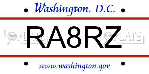 RA8RZ District Of Columbia License Plate