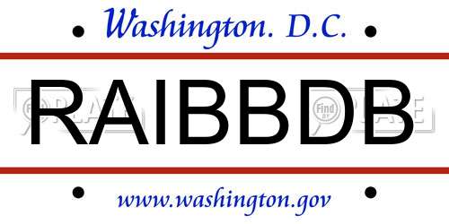 RAIBBDB District Of Columbia License Plate