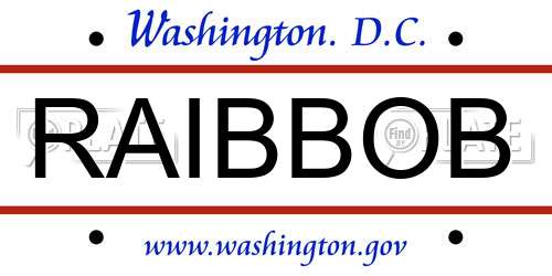 RAIBBOB District Of Columbia License Plate