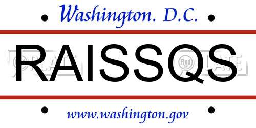 RAISSQS District Of Columbia License Plate