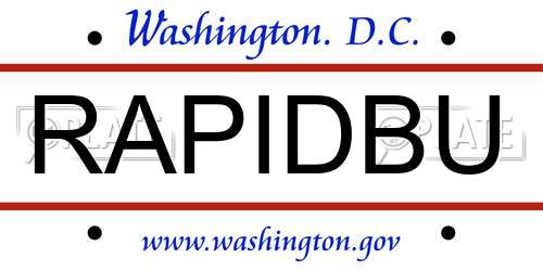 RAPIDBU District Of Columbia License Plate