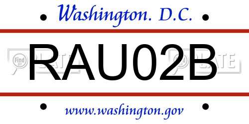 RAU02B District Of Columbia License Plate