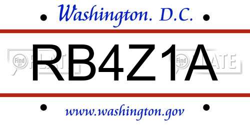 RB4Z1A District Of Columbia License Plate